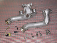 1990-1996 Nissan 300zx Twin Turbo OEM Radiator Upper & Lower Coolant Water Neck - Set