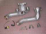1990-1996 Nissan 300zx Twin Turbo OEM Radiator Upper & Lower Coolant Water Neck - Set