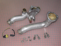 1990-1996 Nissan 300zx Twin Turbo OEM Radiator Upper & Lower Coolant Water Neck - Set
