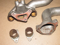 1990-1996 Nissan 300zx Twin Turbo OEM Radiator Upper & Lower Coolant Water Neck - Set
